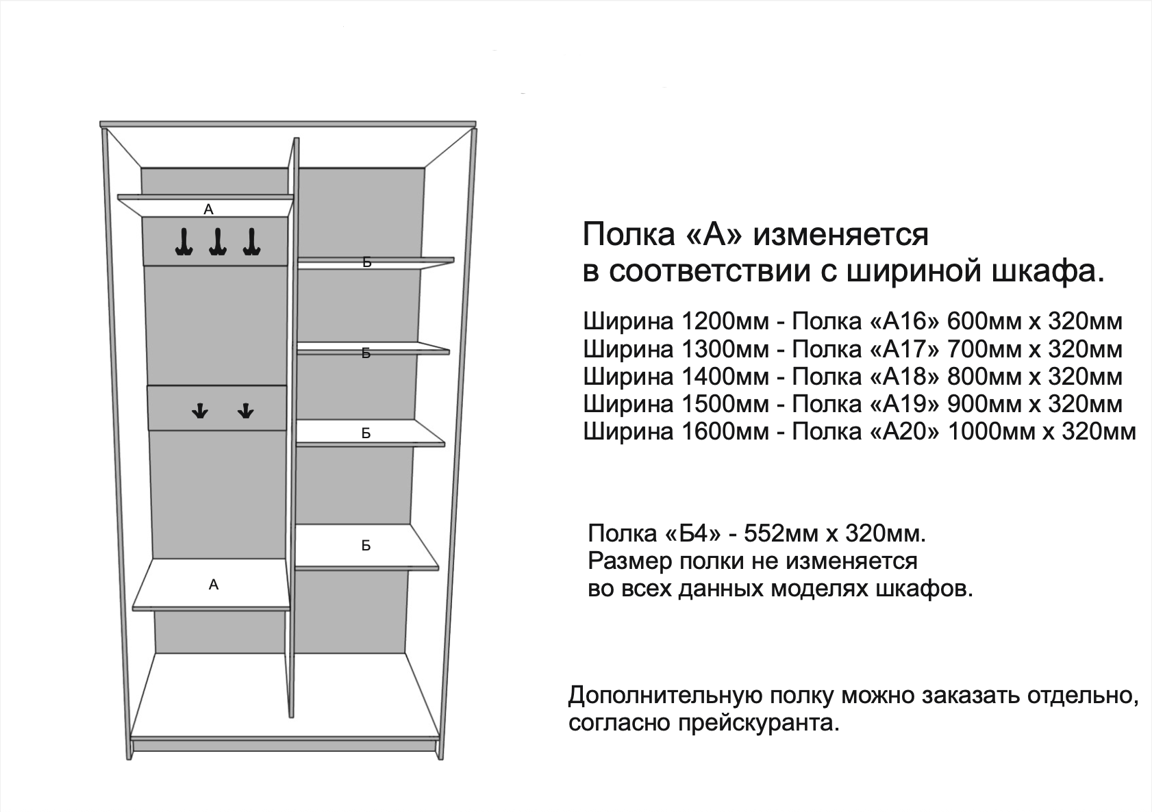 Двухдверный шкаф-купе (1300/450 ЛЛ) — изображение 2